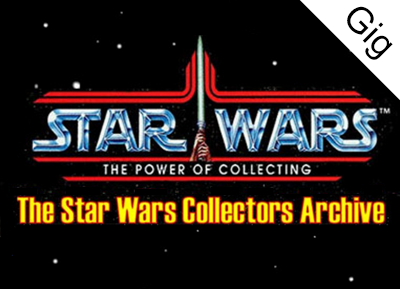 Close up of Star Wars Collectors Archive header with stars in background